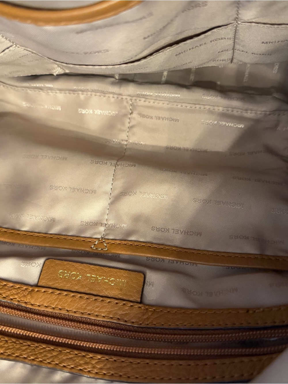 Michael Kors Brown & Tan Logo Hobo with Tassel - Picture 9 of 11